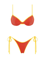 JARA - RUBY RED SPARKLE Balconette Bikini Set