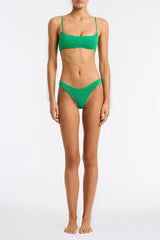 MICA - HUBE Green Terry Towelling Crop Bikini Set