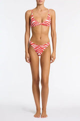 MAIA - CHERRY ZEBRA SPLASH Crop Bikini Set
