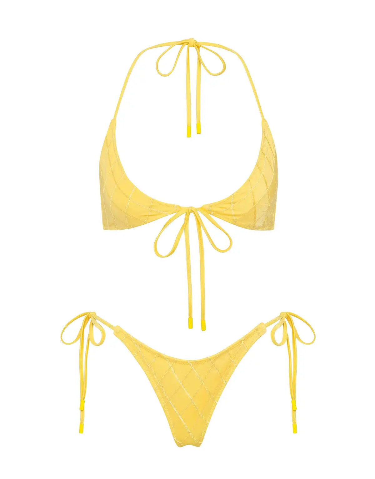 SOFI - BUTTER Yellow Halter Bikini Set