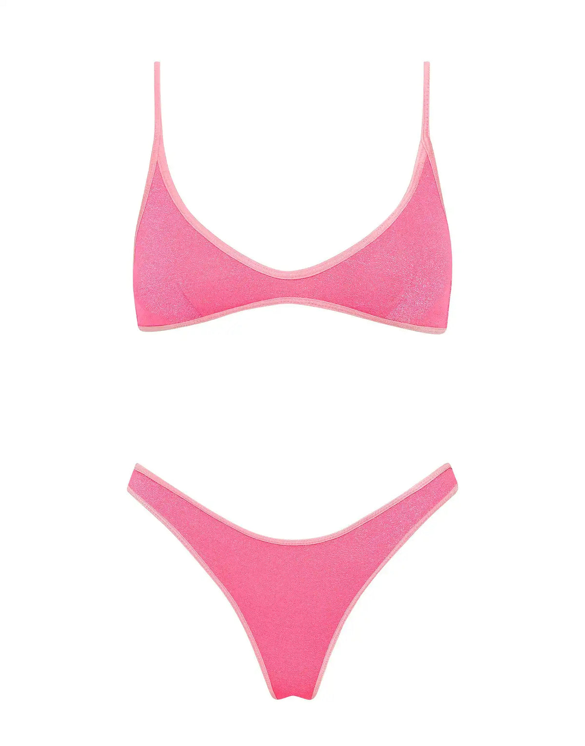 MAIA - PINK PUNCH SPARKLE Crop Bikini Set