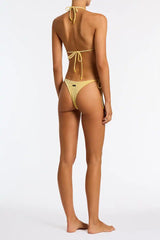 VINCA - MACA Yellow Velvet Triangle Bikini Set