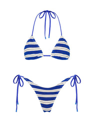 VINCA - JOLY Blue Terry Towelling Triangle Bikini Set