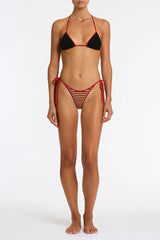 VINCA - SANGRIA CROCHET STRIPE Triangle Bikini Set