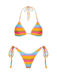 VINCA - MELON STRIPE Triangle Bikini Set